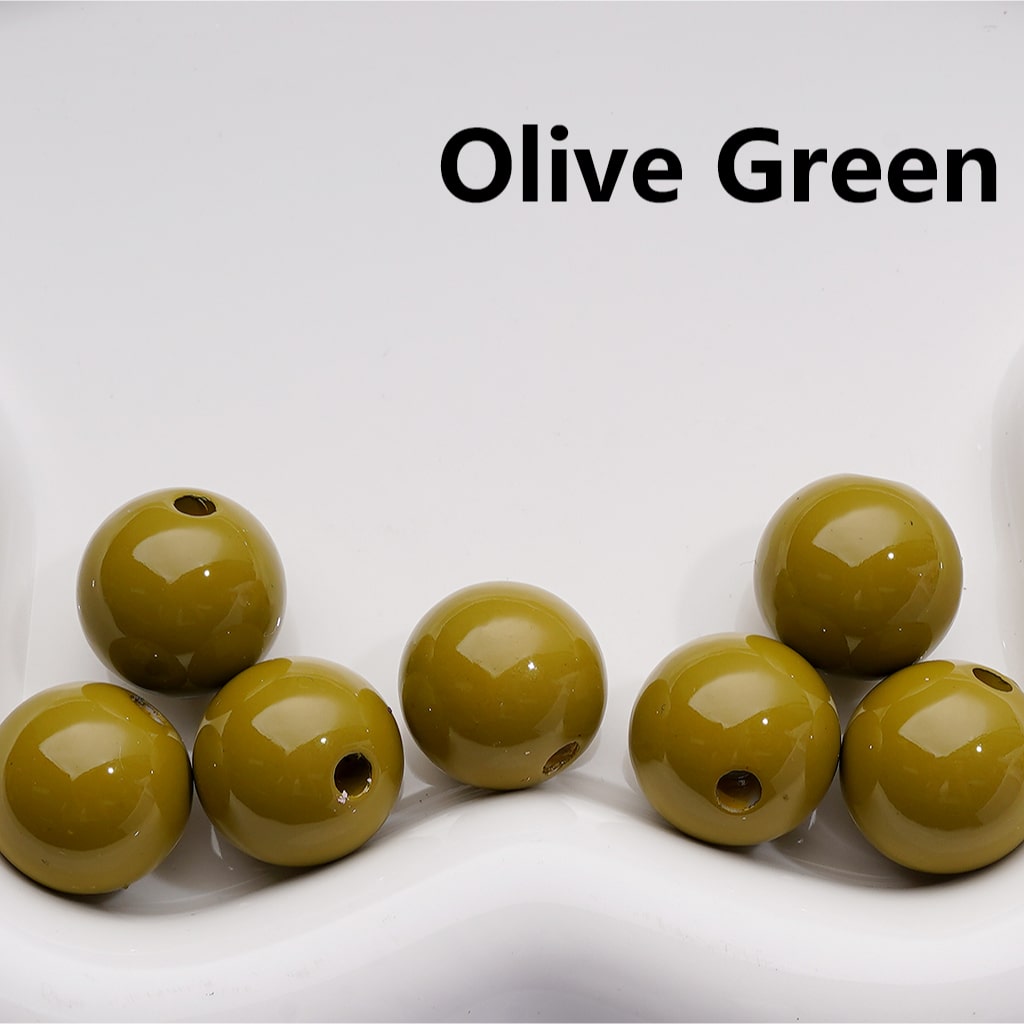 Solid Color Round Acrylic Beads Stoving Varnish 16MM (Single Color is available for 200pcs Whole bag)