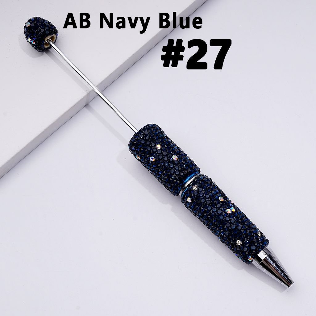 Beadable Clay Pens – Fully Wrapped in Multi-Color & AB Rhinestones for a Vibrant, Eye-Catching Design
