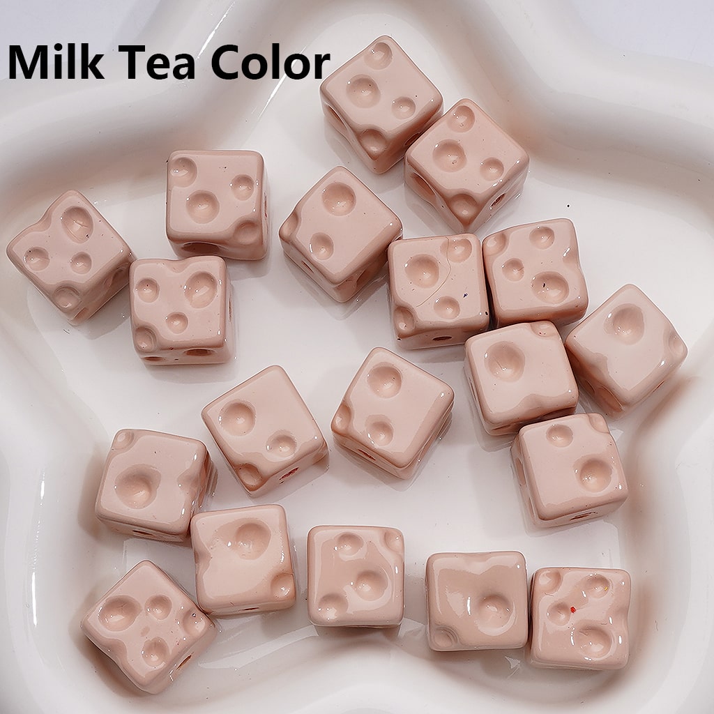 Cheese Cube Square Acrylic Beads Solid Color 14MM (Single Color is available for 200pcs Whole bag)