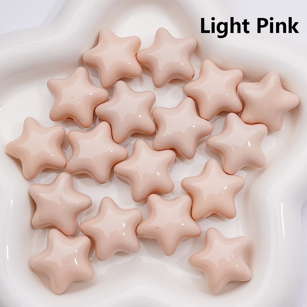 Solid Color Five-Pointed Star Acrylic Beads Stoving Varnish 23MM (Single Color is available for 200pcs Whole bag)