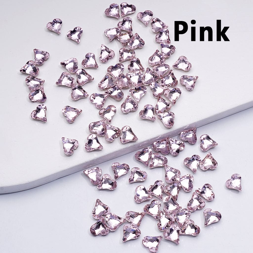 Mini Shiny Heart Charms for Jewelry Making Cute Design, 8*9MM