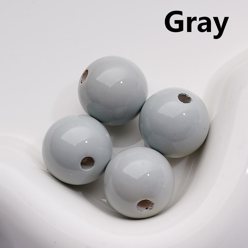Solid Color Round Acrylic Beads Stoving Varnish 16MM (Single Color is available for 200pcs Whole bag)