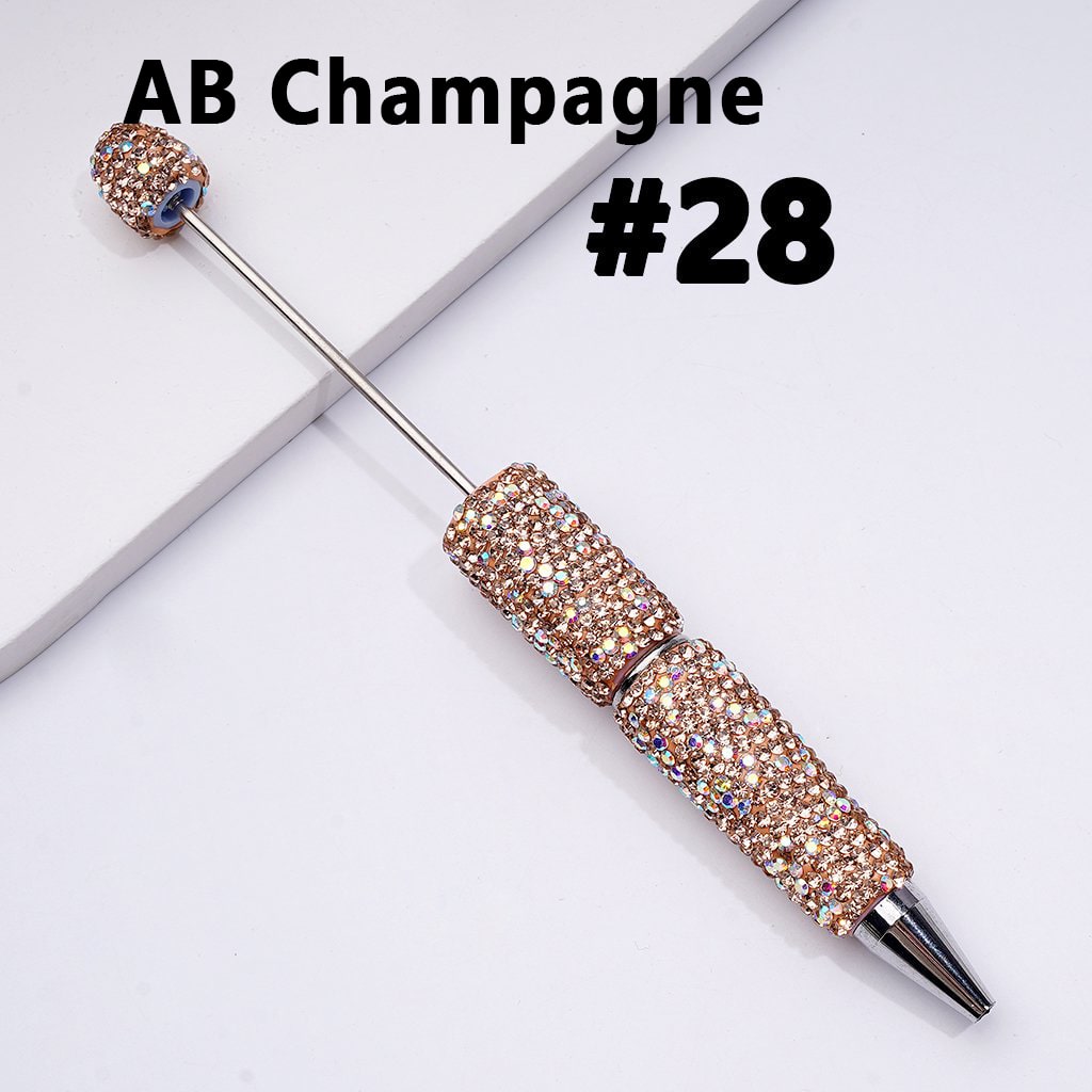 Beadable Clay Pens – Fully Wrapped in Multi-Color & AB Rhinestones for a Vibrant, Eye-Catching Design