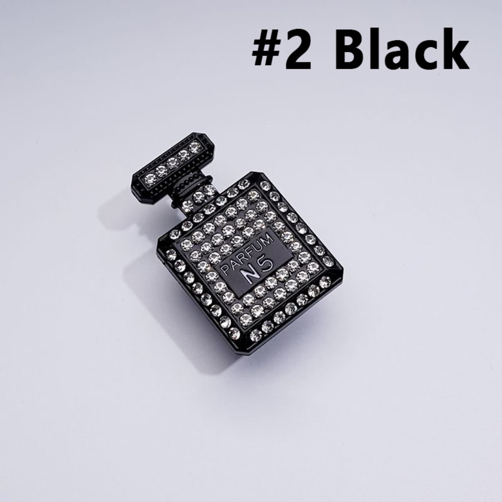 Fancy Alloy Bling Bling Parfum Perfume Bottle with Colorful Shiny Rhinestones White Pearls Colorful Hearts Clay Beads, Around 46*29MM
