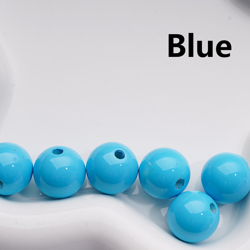 Solid Color Round Acrylic Beads Stoving Varnish 16MM (Single Color is available for 200pcs Whole bag)