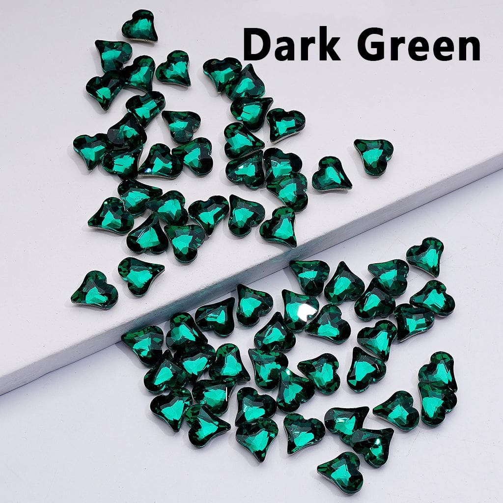 Mini Shiny Heart Charms for Jewelry Making Cute Design, 8*9MM