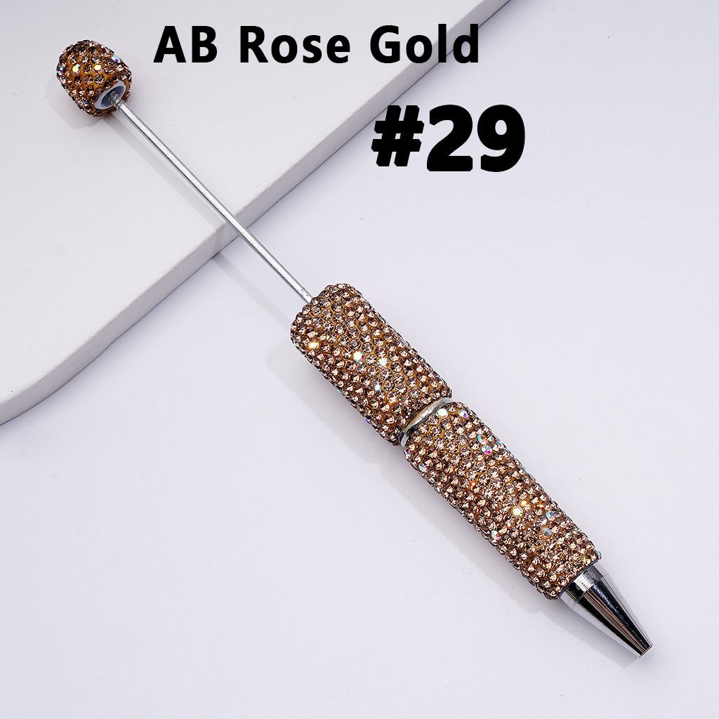 Beadable Clay Pens – Fully Wrapped in Multi-Color & AB Rhinestones for a Vibrant, Eye-Catching Design