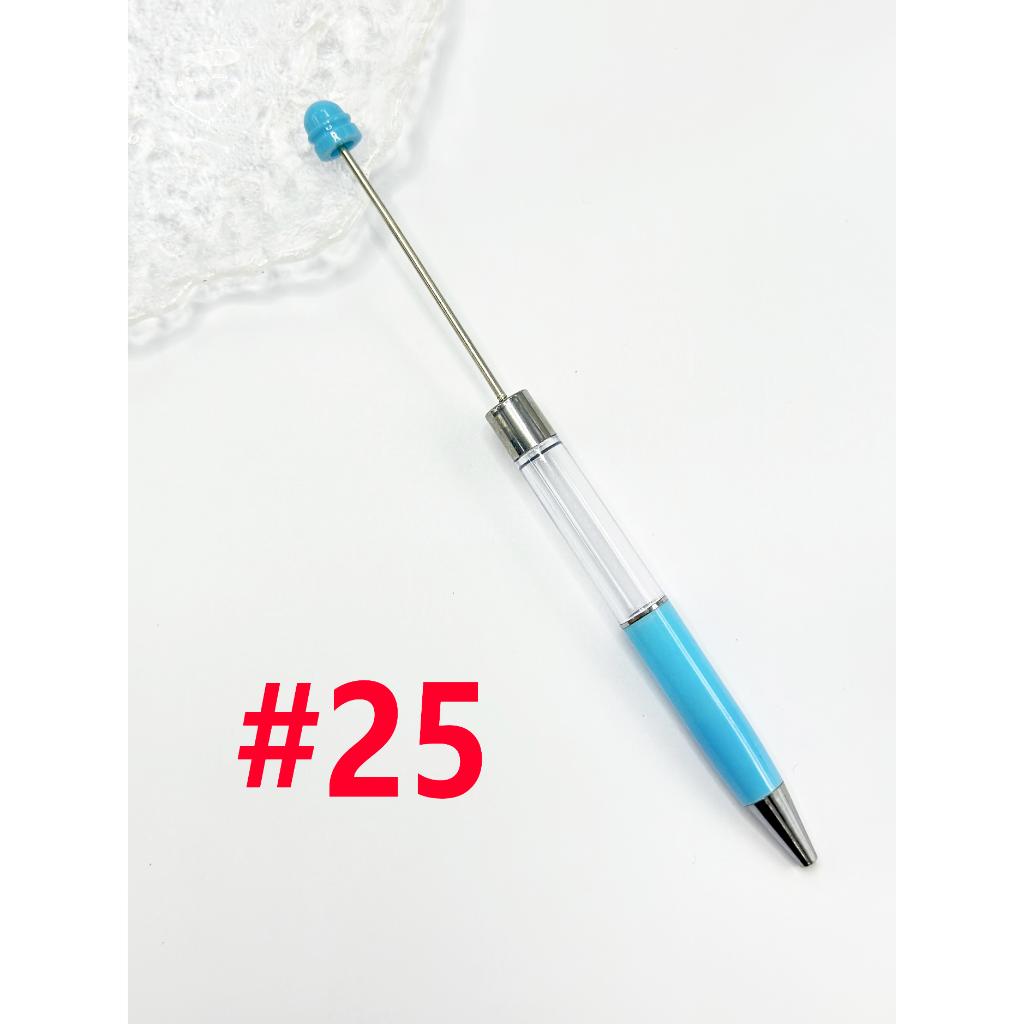 Refillable Snowglobe Beaded Pens with Clear Empty Barrel Tube