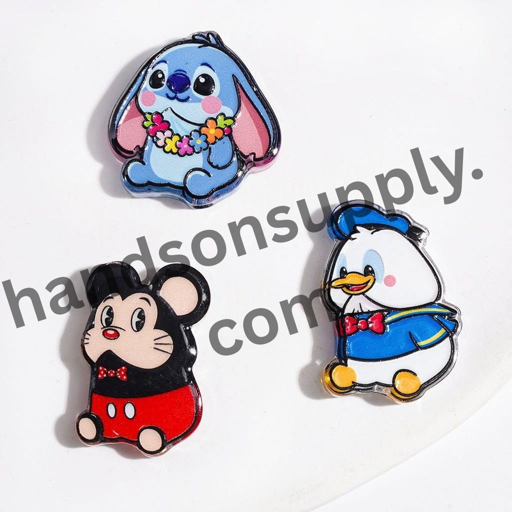 Retro Cartoon Animal Character Man-Exclusive Theme Acrylic Beads, Random Mix