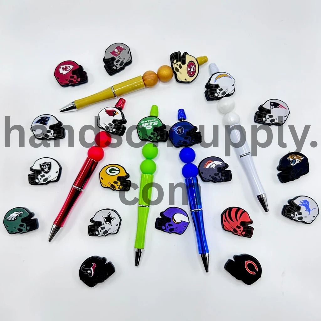 Green Bay Crew Helmet Sports USA American Football Team Silicone Focal Beads
