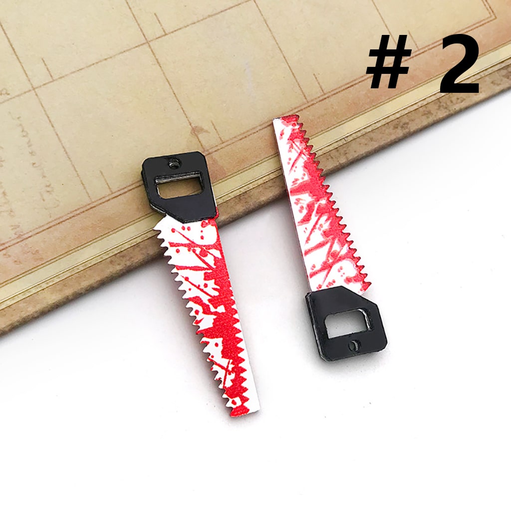 Plastic Halloween Horror Knife Axe Saw Scissors Dagger Jewelry Accessories, Random Mix