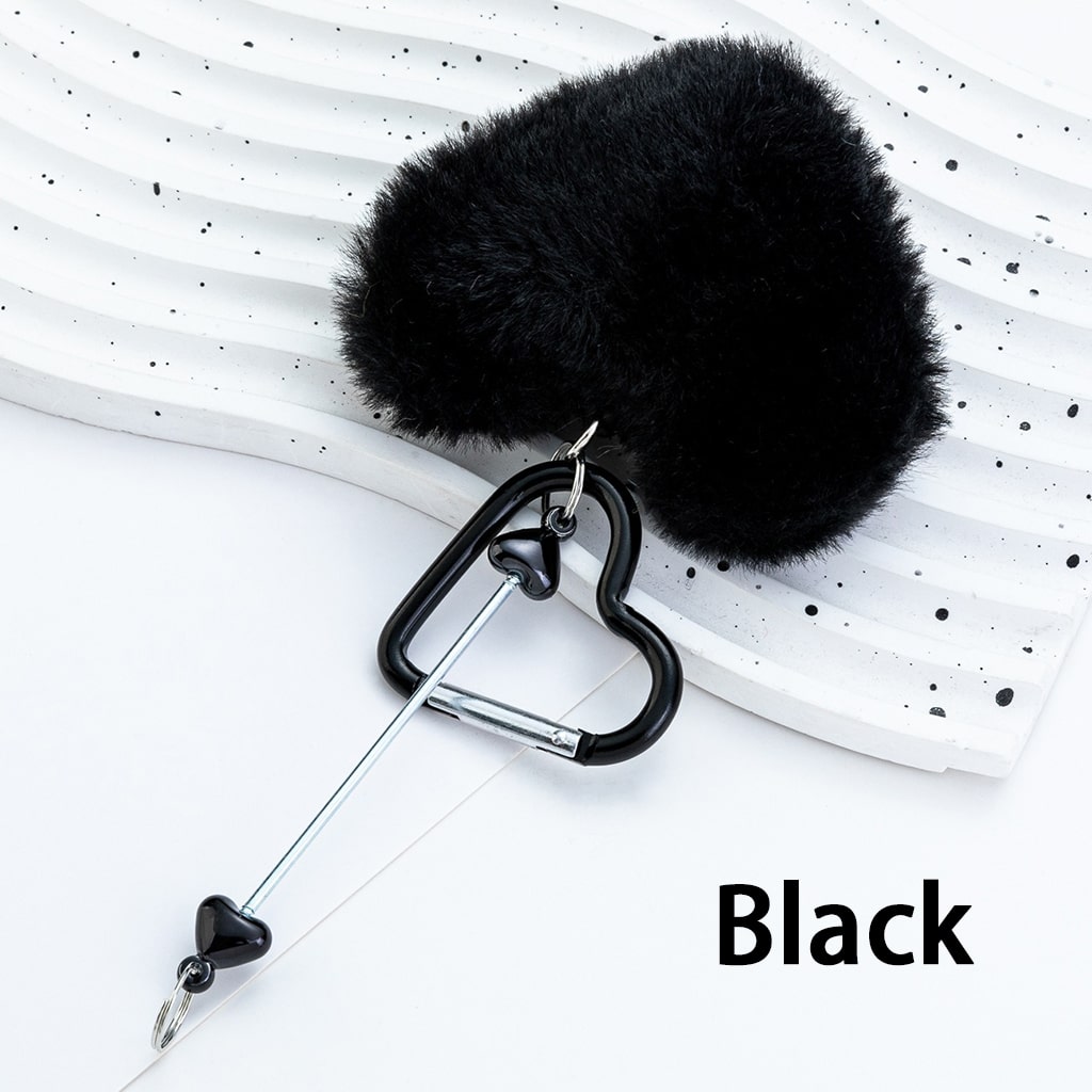 Beadable Metal Heart Shape Frame DIY Pom-Pom Heart Keychain 160MM