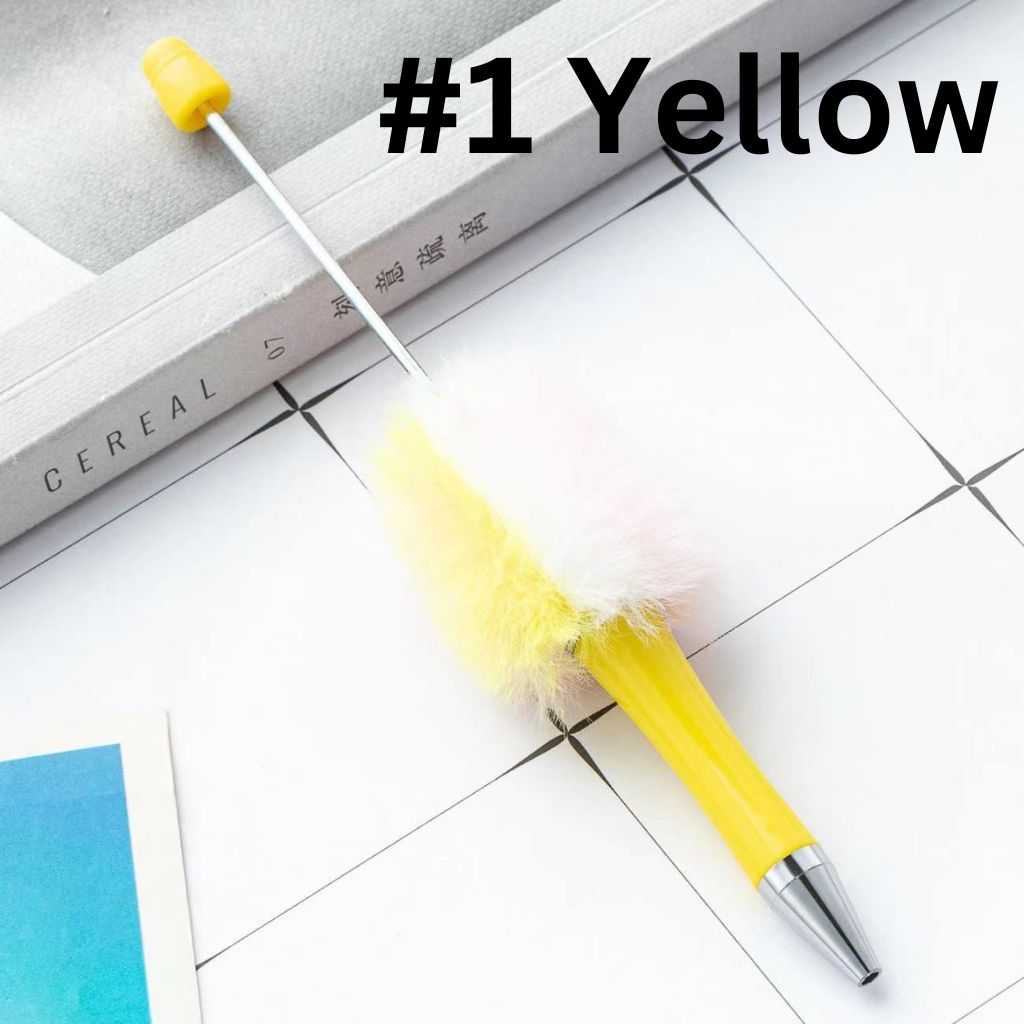 Ombre Gradient Beadable Pens with Fluffy Pom Pom for Stylish Writing PLEASE READ DESCRIPTION