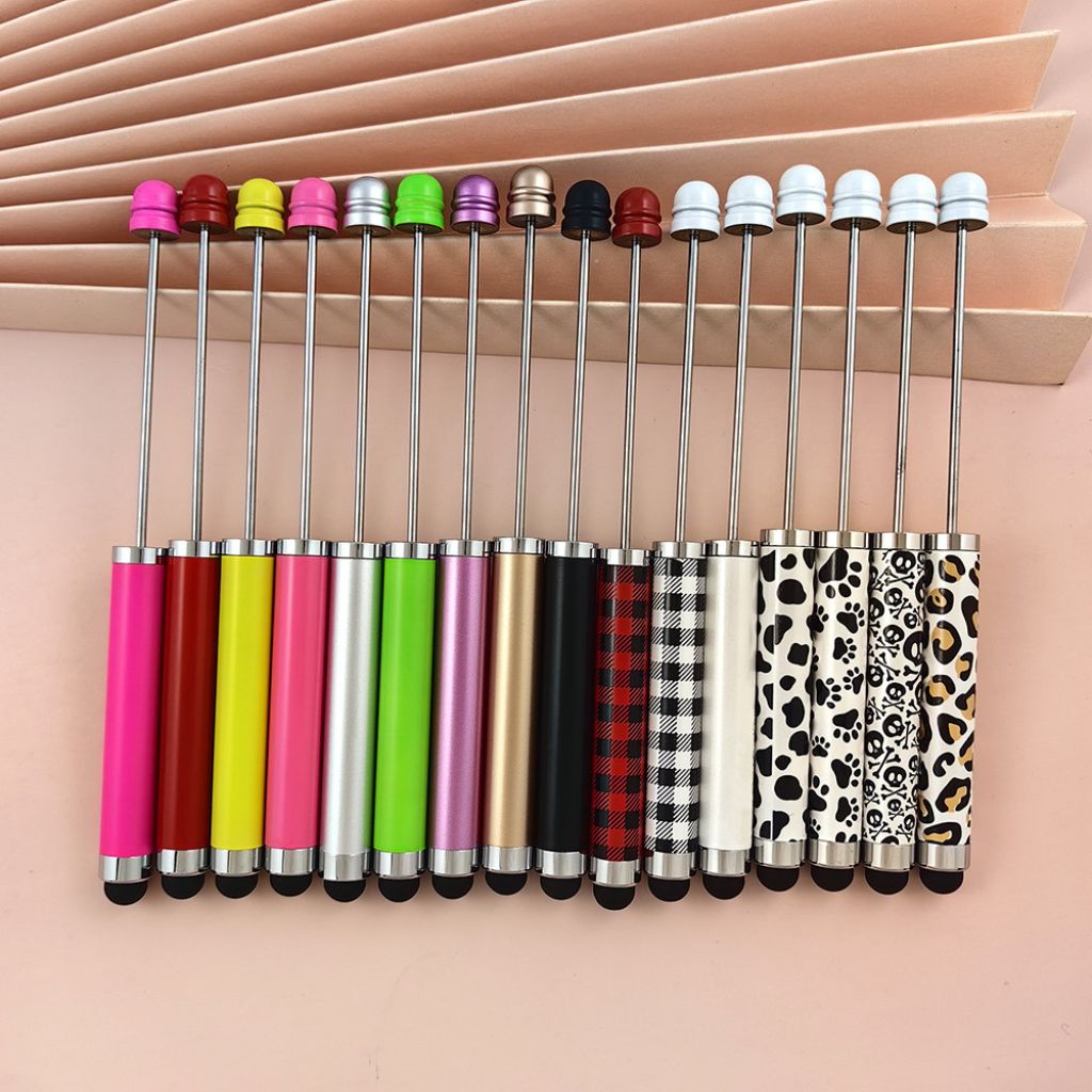 Metal Beadable Stylus Pens with Printed and Solid Colors for Touch Screen Devices