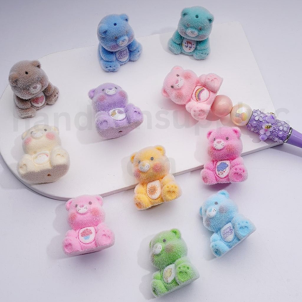Car Bea Cute Flocked Acrylic Beads Jewelry Accessories Pen Toppers Pendants, 36*32MM