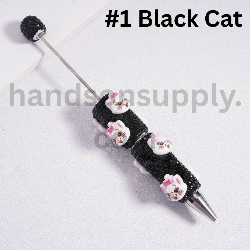 Winnie the Pooh & Friends characters Beadable Clay Pens with AB Black Rhinestones