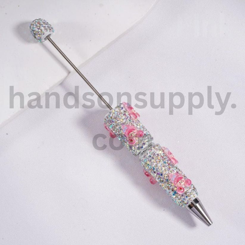 Luminous Cute Little Girls & Adorable Character Designs Beadable Clay Pen with AB Rhinestones Random mix