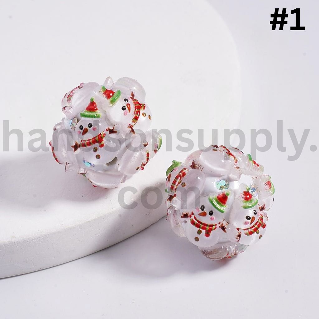 Christmas Icons & Sanrio Characters Santa, Snowman, Christmas Hat Socks Elk Snowman Christmas Tree, Pochacco Cinnamonrol Pom Pom Puri AB Rhinestones & More 20mm Clay Beads