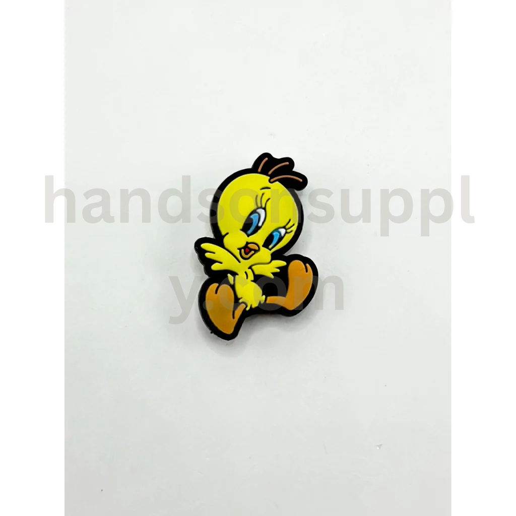 Yellow Cartoon Birdie with Tiny Wings Design Silicone Focal Beads