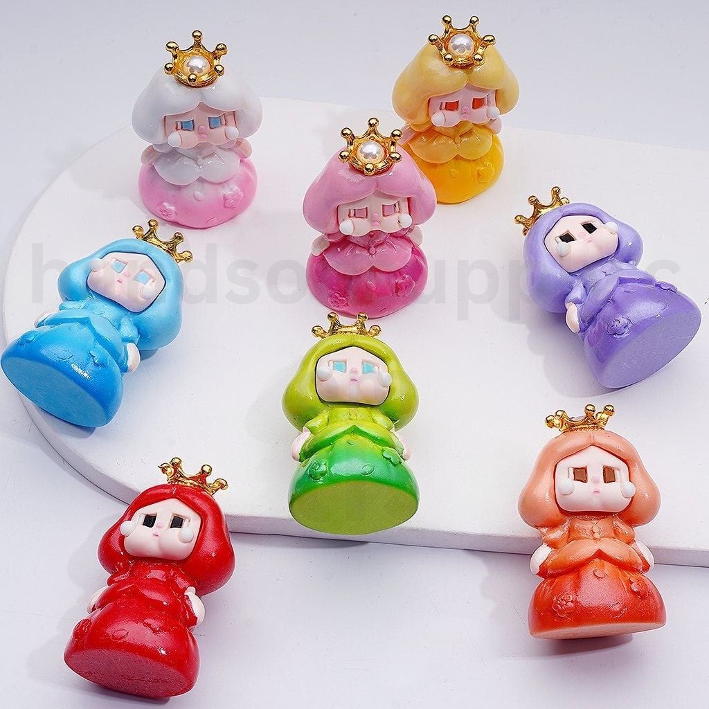 Cute Queen Princess with Crown Findin Unicor Ric Happ Factor Series Pen Topper Pendants, 45*30MM, Random Mix