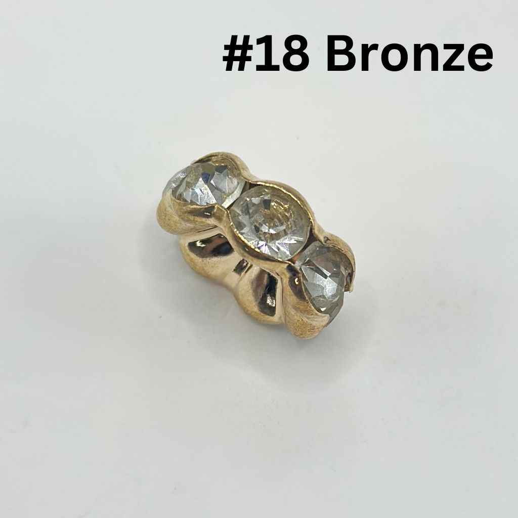 Wavy Spacers with Rhinestones in Solid Colors, Huge, 20mm, ZJ