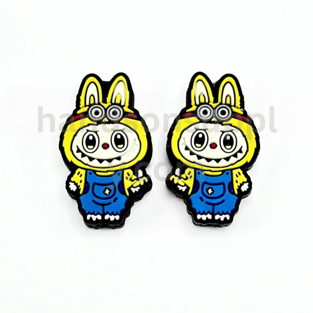 Blue & Yellow Cute Monster Doll in Pop Mar Silicone Focal Beads