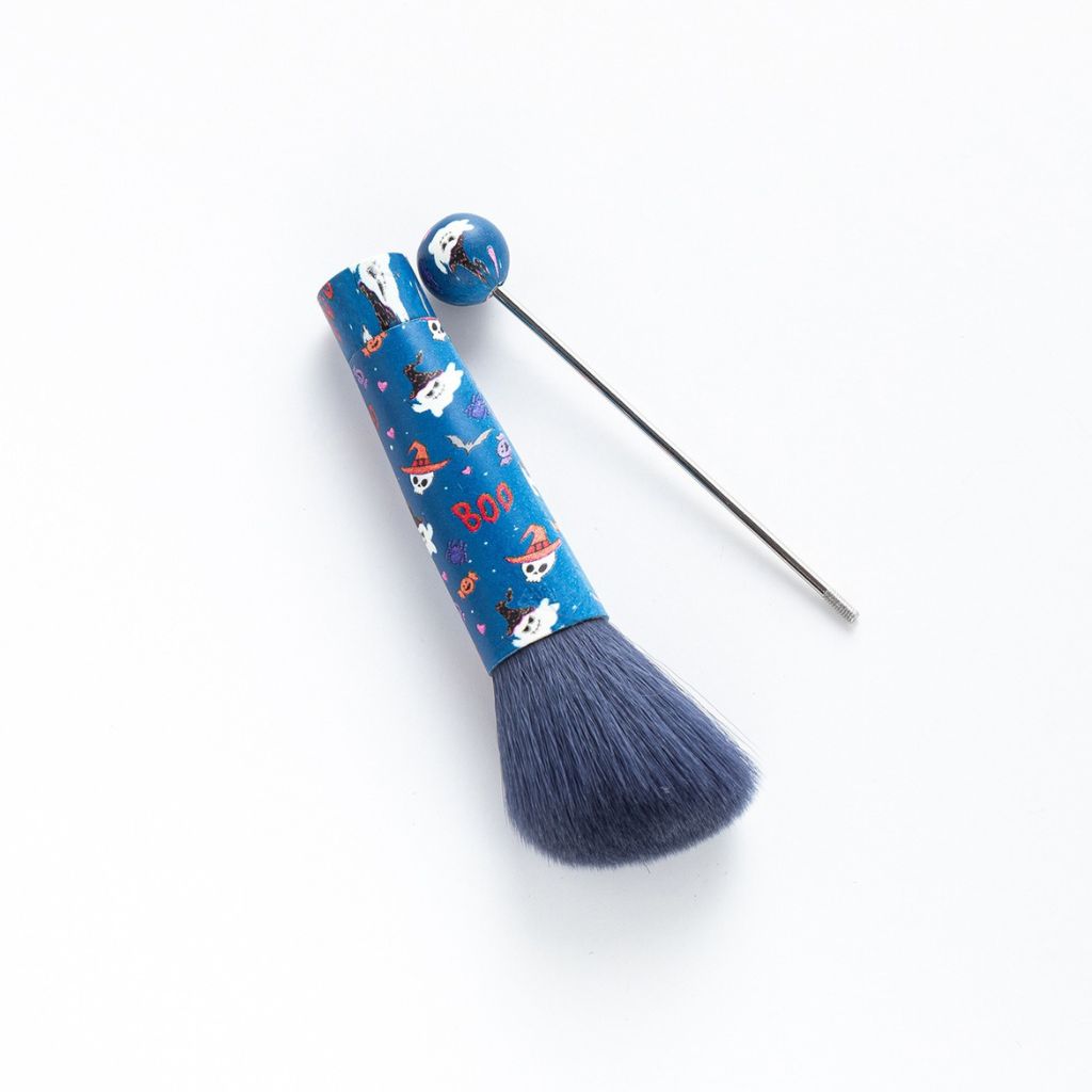 Halloween Metal Beadable Makeup Brushes with Spooky Prints (1 Set = 5 pieces)