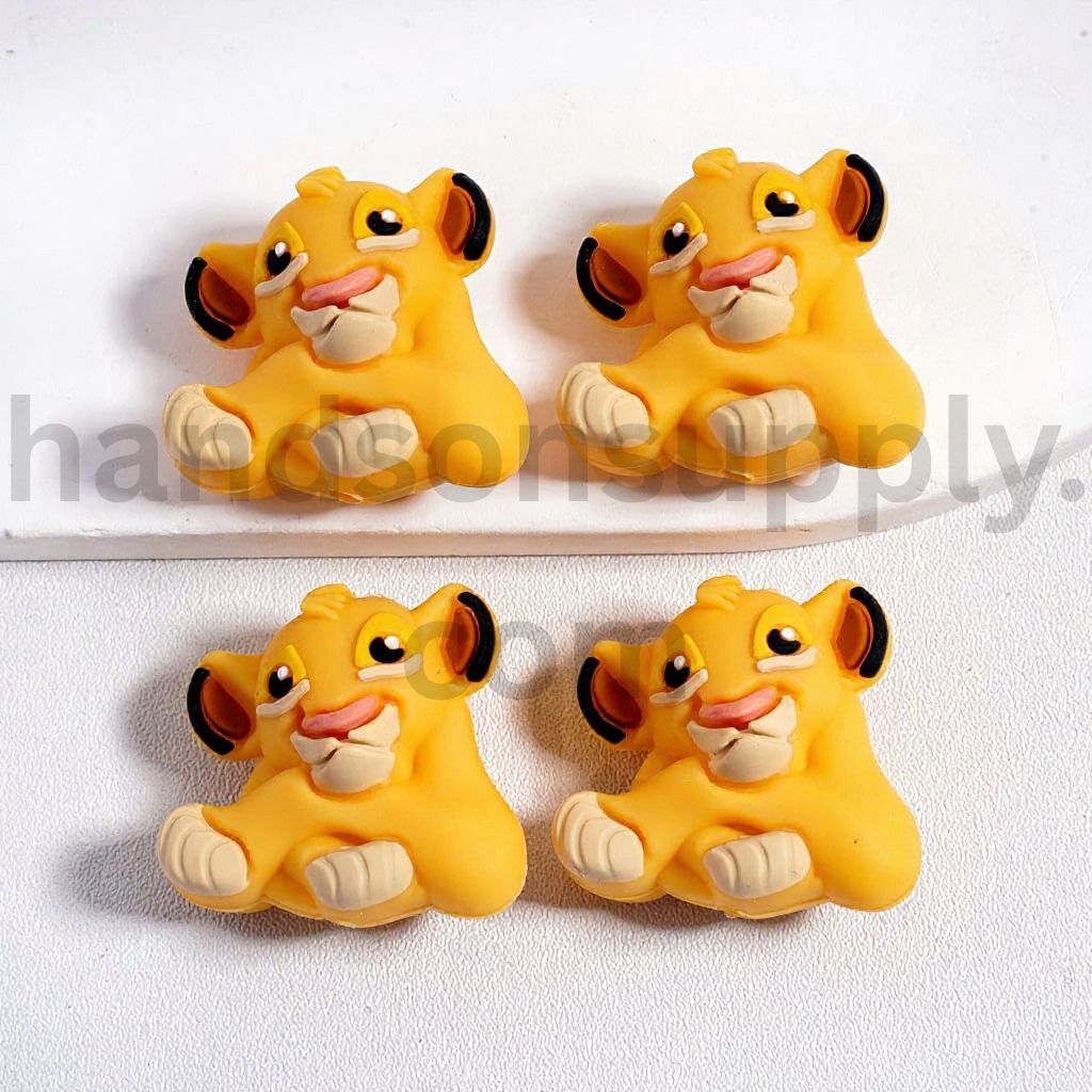 3D Disney-Styled Mickey, Minnie With pink Bow & Lion-King Inspired Characters Silicone Focal Bead