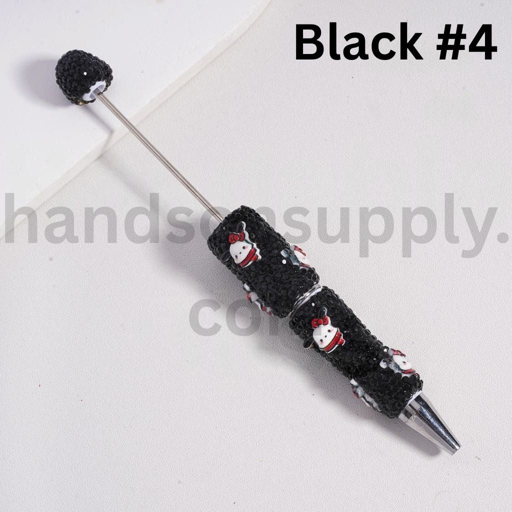Colorful Beadable Clay Pens with Rhinestones Sanrio Family Charms (Hello Kitty, Pochacco, Pom Pom Purin, Kuromi)