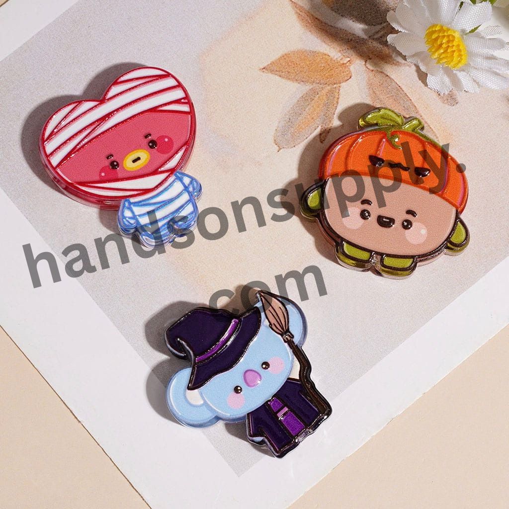 Korea Boy Group Cartoon Character Image Series Semi-Clear Acrylic Beads, Assorted Designs, Random Mix