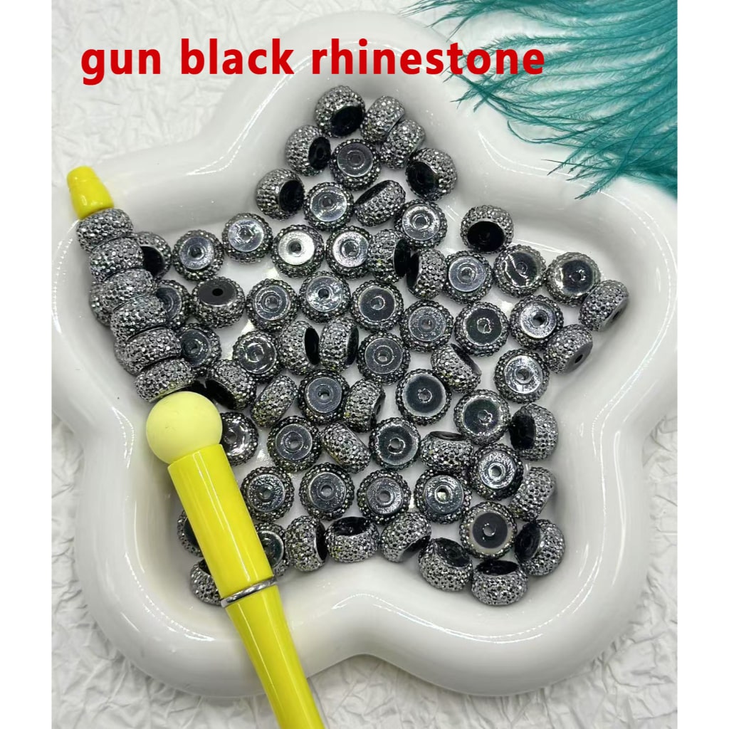 Silver, Golden & Black Rhinestone Wheel Spacers, 6x12mm