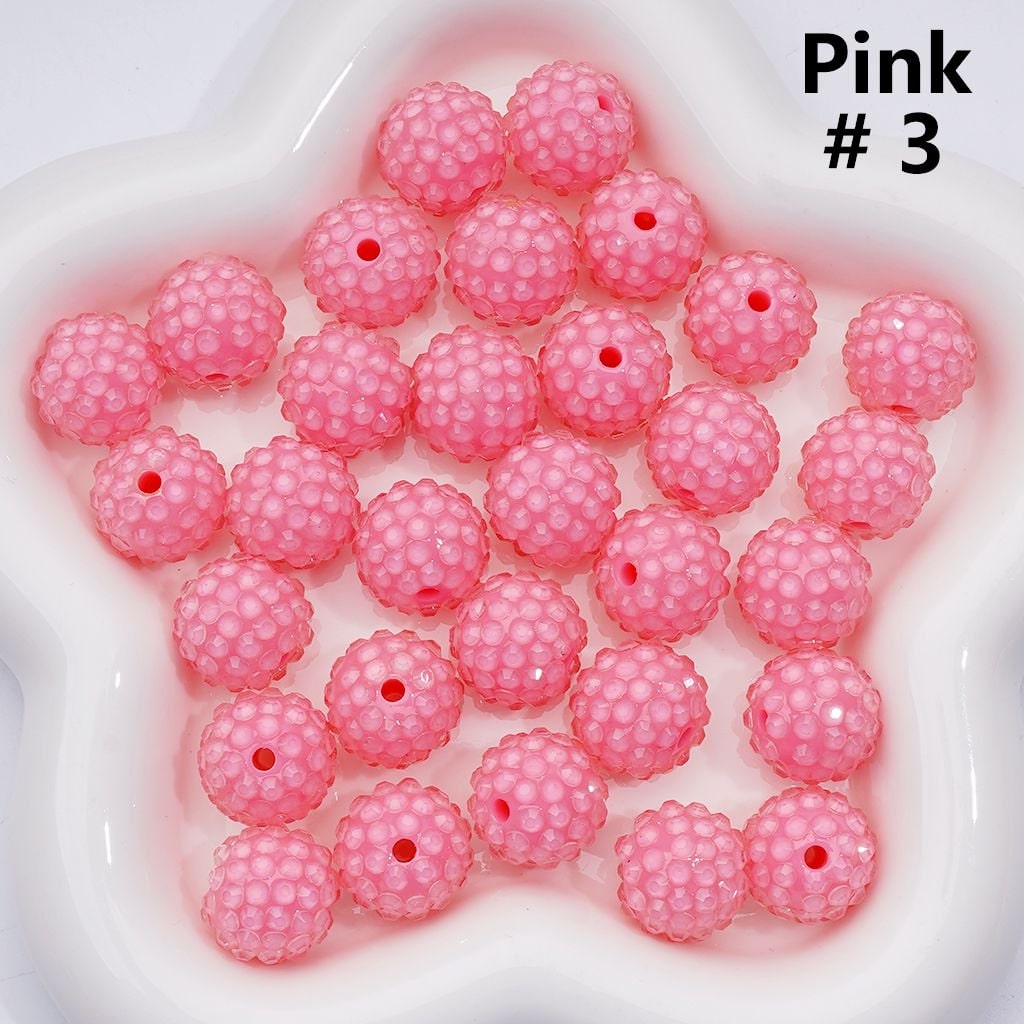 Waxberry Ball Acrylic Beads Clear Round Design with 16MM Rhinestone Sparkle Finish