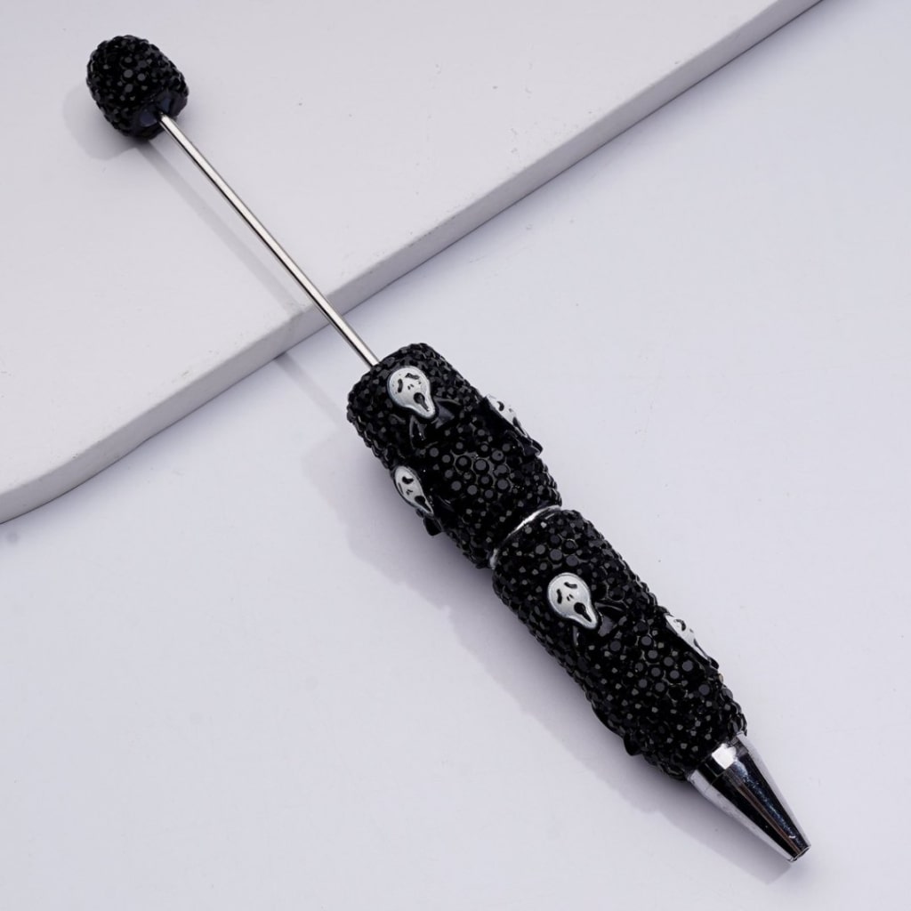 Ghost Pumpkin Clown Halloween Series Black Rhinestones Beadable Clay Pens