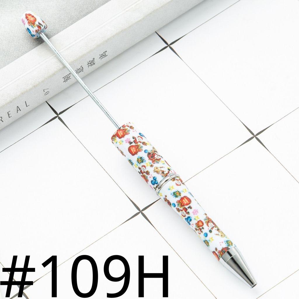 Colorful Christmas Flowers Printed Beadable Pens Number 109H