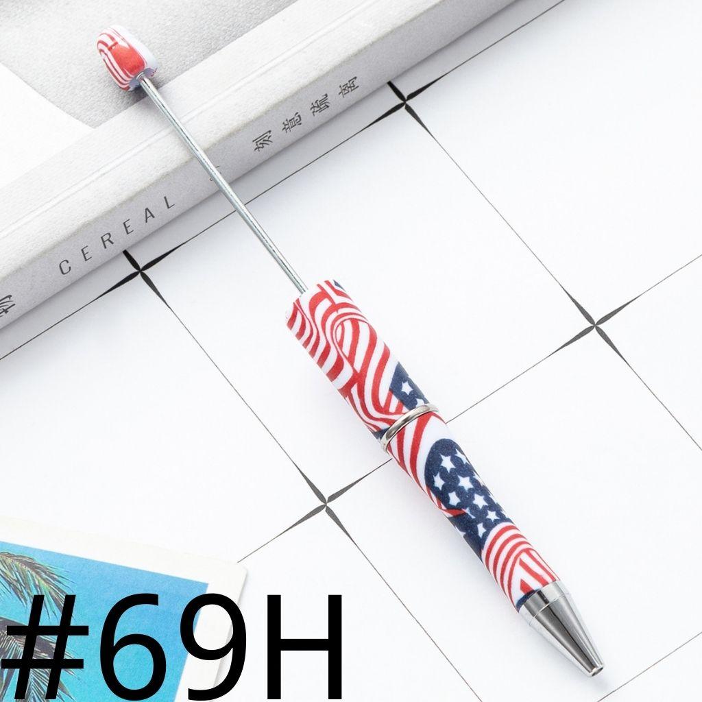 Independence Day USA Flag Printed Beadable Pens Number 69H