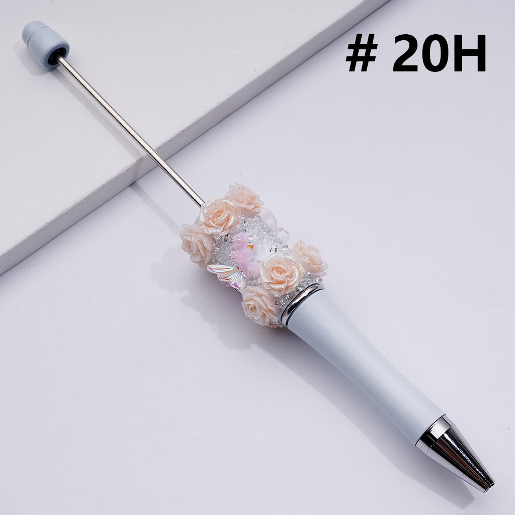 Glitter Shiny Flowers Butterflies Clear Sugar Beadable Pens