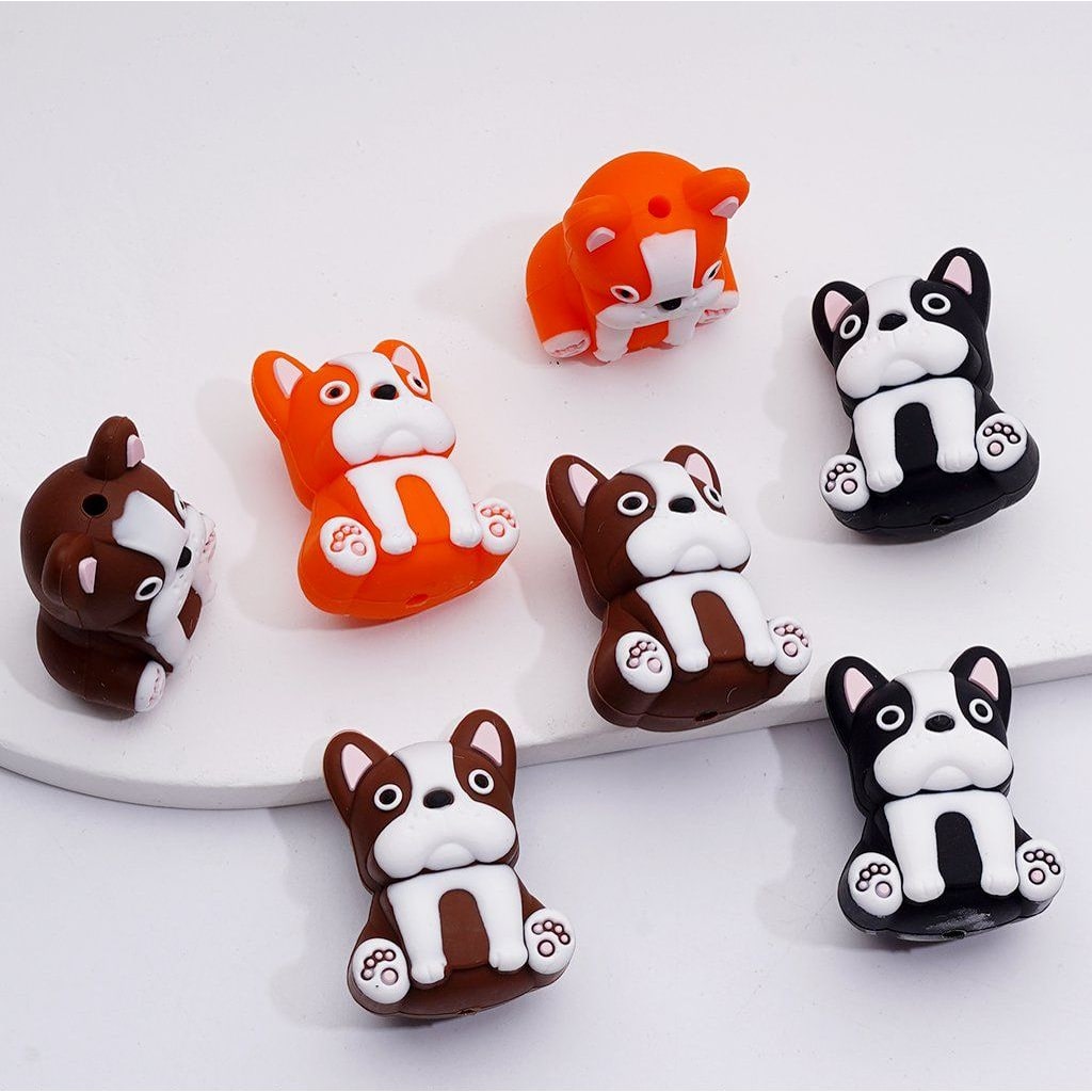 French Bulldog Puppy Cute 3D Silicone Focal Beads