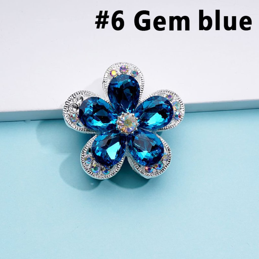 Silver Alloy Exquisite Fancy Five-Petaled Flower with Colorful & AB Rhinestones Beads, Around 38MM