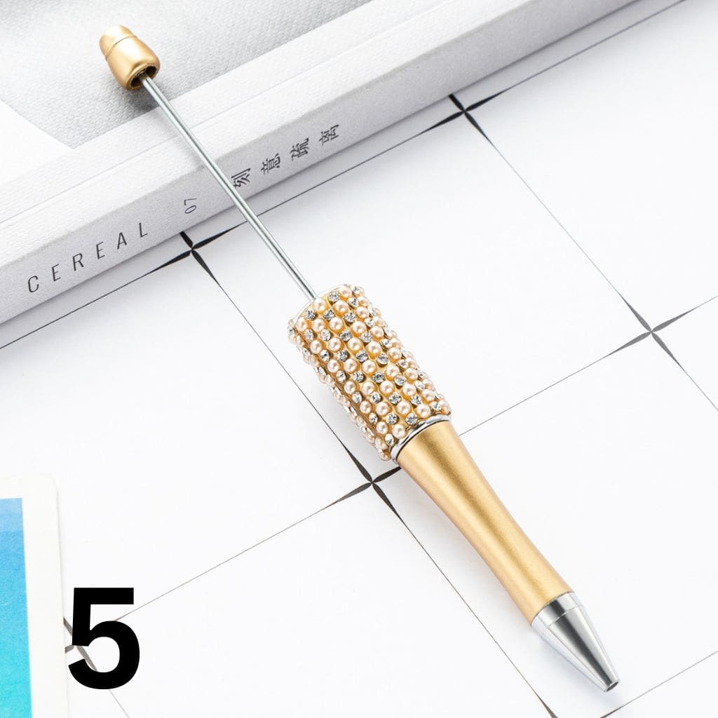 Beadable Pens with Rhinestones and Flatback Pearls in Elegant Solid Colors