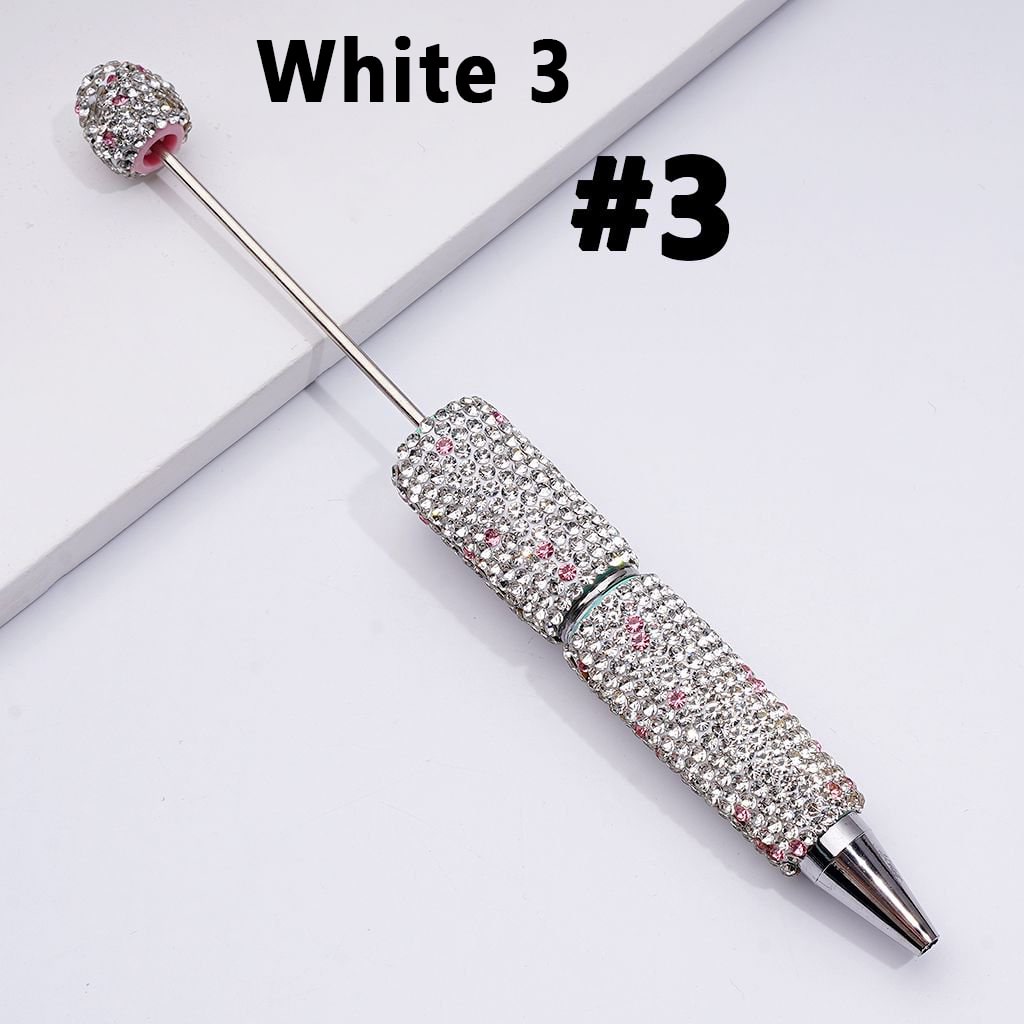 Beadable Clay Pens – Fully Wrapped in Multi-Color & AB Rhinestones for a Vibrant, Eye-Catching Design