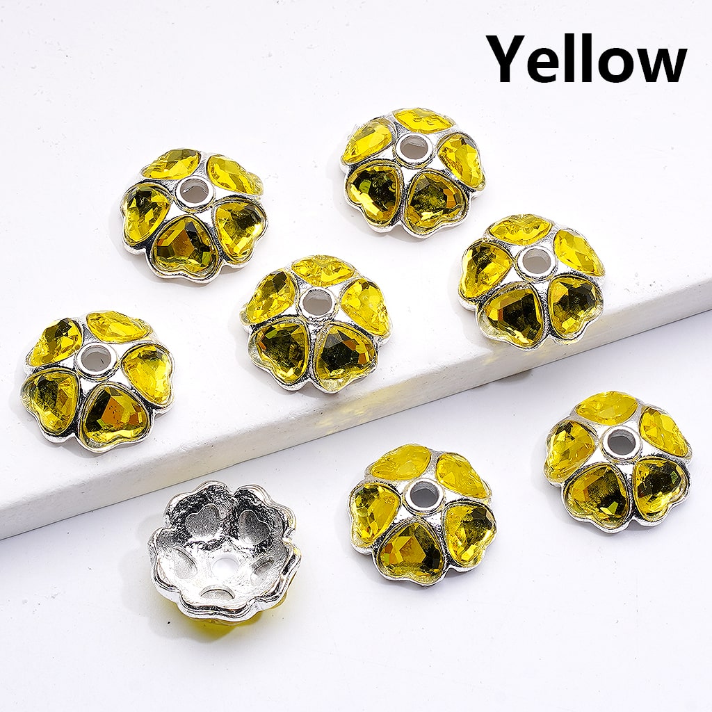 Metal Alloy Beads Cage Cap Heart Rhinestones Silver 16MM (Single Color is available for 100pcs(Whole Bag))