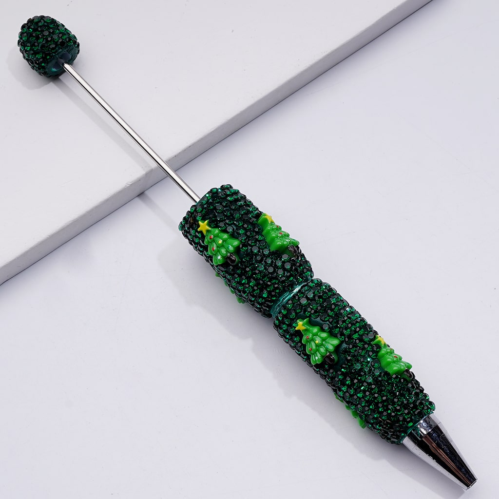 Christmas Series Father Christmas Tree Snowman Candy Cane Green Rhinestones Beadable Clay Pens
