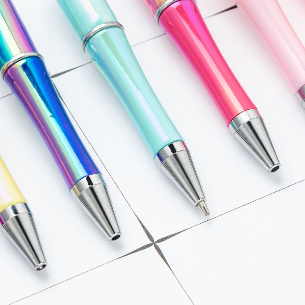Beadable Pens with UV Coating and Glossy Finish Beaded Pens