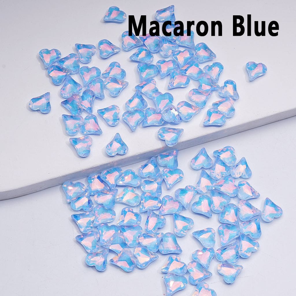 Mini Shiny Heart Charms for Jewelry Making Cute Design, 8*9MM