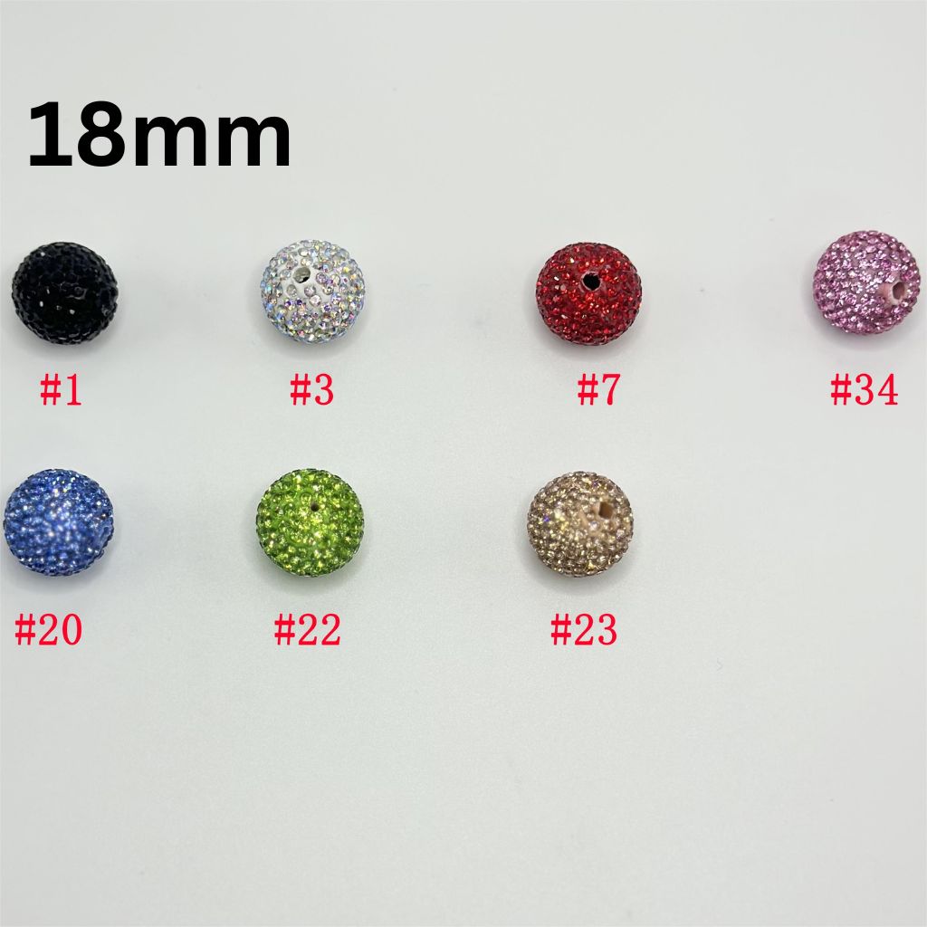 Rhinestones with Clay Beads, 18mm, Please Read Description