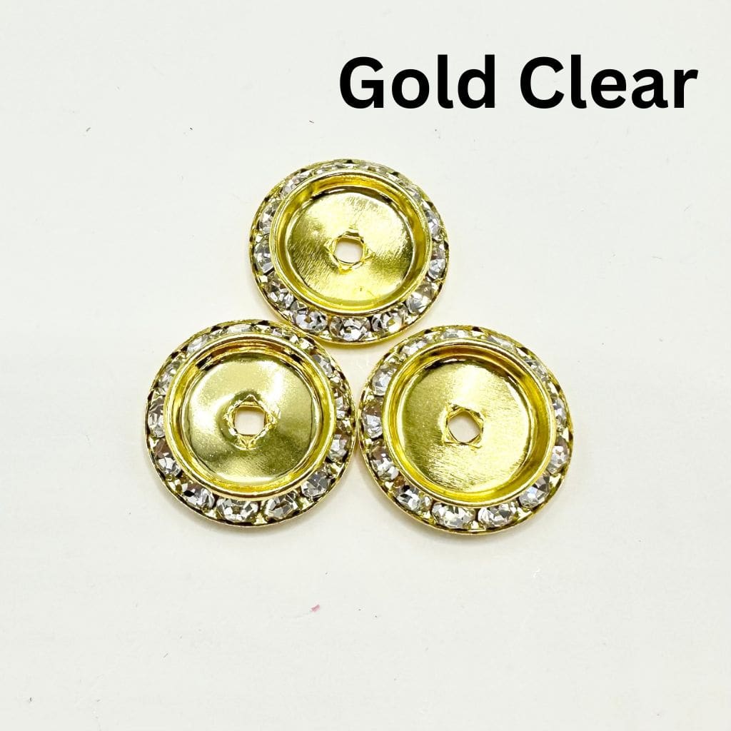 Matching Splittable Rhinestone Spacers in Solid Colors, 20mm