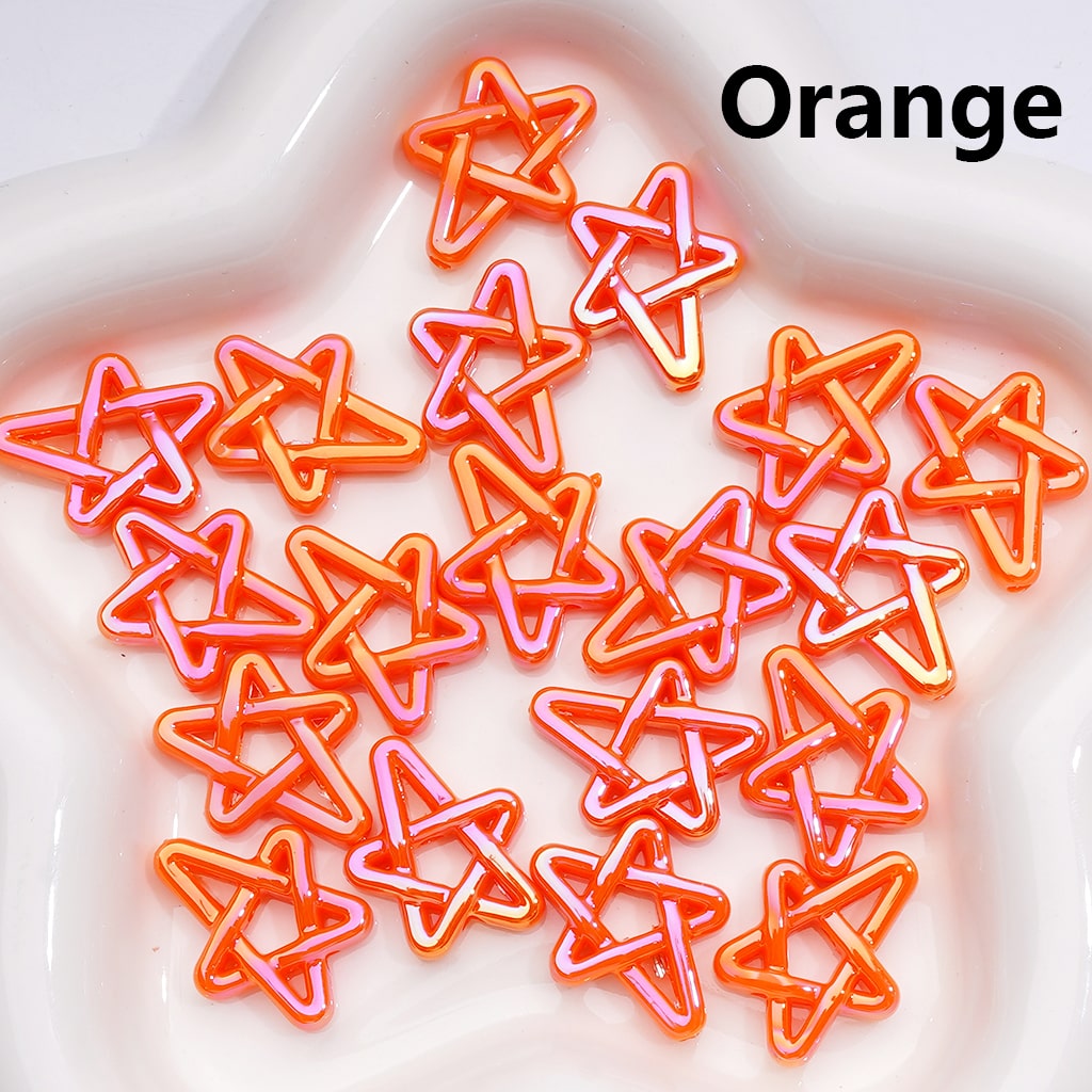UV Coated Acrylic Beads Shiny Five-Pointed Star Design Multi-Color 19×24MM (Single Color is available for 500pcs(Whole Bag))
