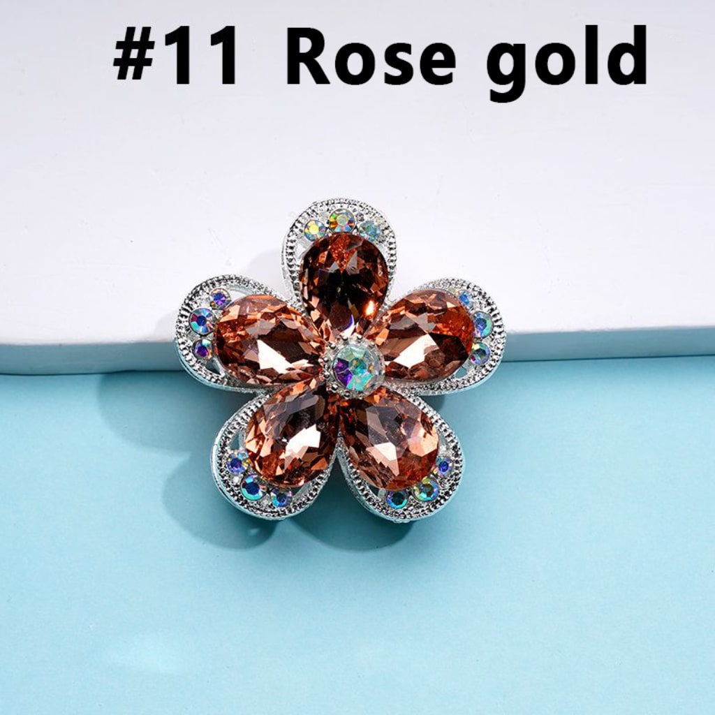 Silver Alloy Exquisite Fancy Five-Petaled Flower with Colorful & AB Rhinestones Beads, Around 38MM