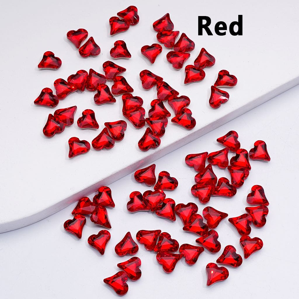 Mini Shiny Heart Charms for Jewelry Making Cute Design, 8*9MM