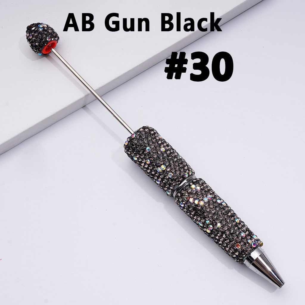 Beadable Clay Pens – Fully Wrapped in Multi-Color & AB Rhinestones for a Vibrant, Eye-Catching Design